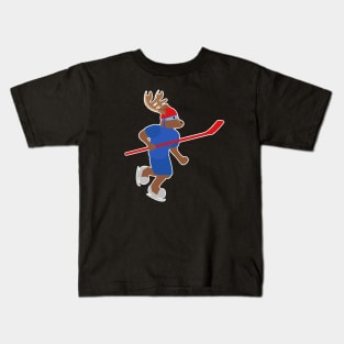 Funny Ice Hockey Player Moose Lover Gift Kids T-Shirt